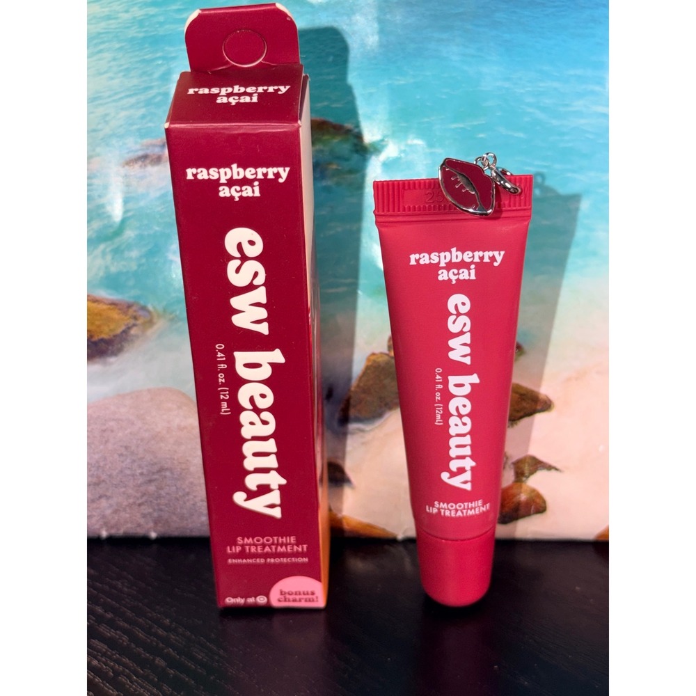 esw beauty Raspberry Acai Smoothie Lip Treatment with Bonus Lip Charm  NEW